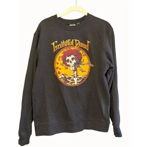 Grateful Dead Black Crewneck lightweight Sweatshirt  Skull & Roses Bertha  SZ M